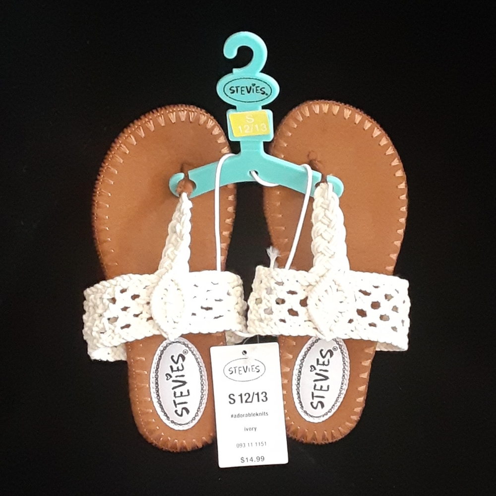 Girls Thong / Sandal Crochet Woven Knit BNWT